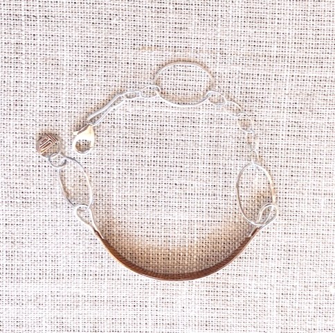 Mokumegane ”small koshi " with silver chain bracelet- Large size - Image 2